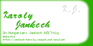 karoly jankech business card